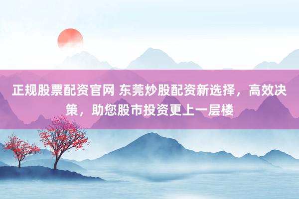 正规股票配资官网 东莞炒股配资新选择，高效决策，助您股市投资更上一层楼