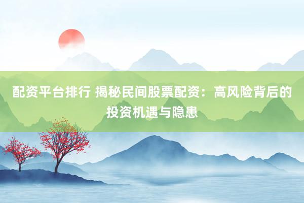 配资平台排行 揭秘民间股票配资：高风险背后的投资机遇与隐患