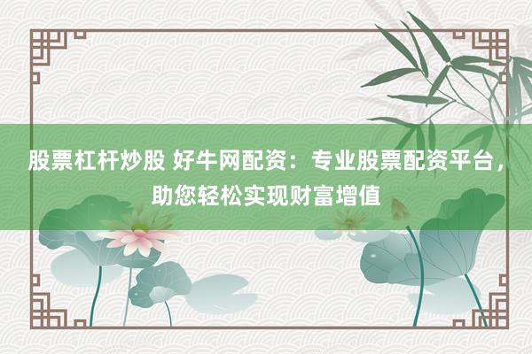 股票杠杆炒股 好牛网配资：专业股票配资平台，助您轻松实现财富增值