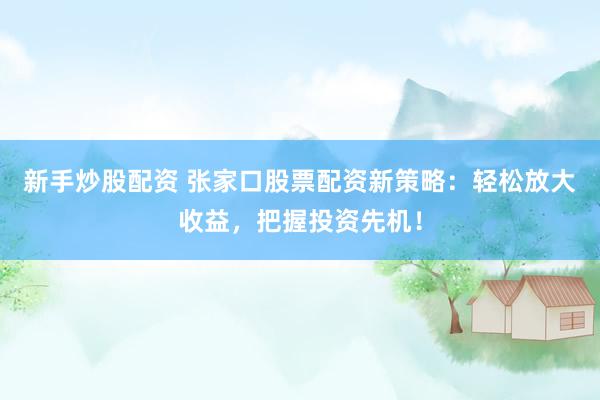 新手炒股配资 张家口股票配资新策略：轻松放大收益，把握投资先机！