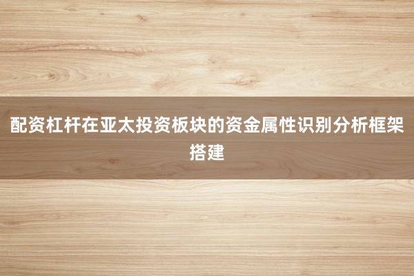 配资杠杆在亚太投资板块的资金属性识别分析框架搭建