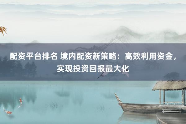 配资平台排名 境内配资新策略：高效利用资金，实现投资回报最大化