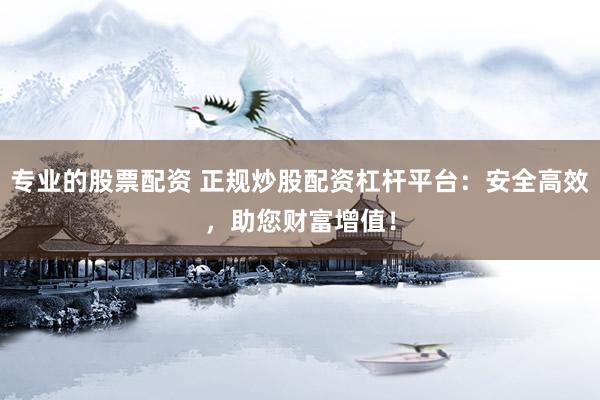 专业的股票配资 正规炒股配资杠杆平台：安全高效，助您财富增值！