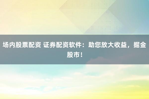 场内股票配资 证券配资软件：助您放大收益，掘金股市！
